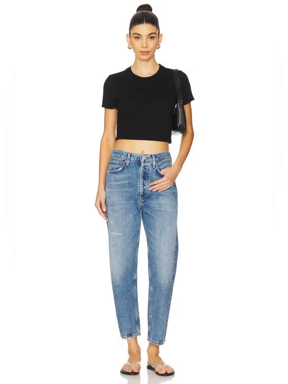 Agolde 90's Crop Loose Straight Jeans in Shrine